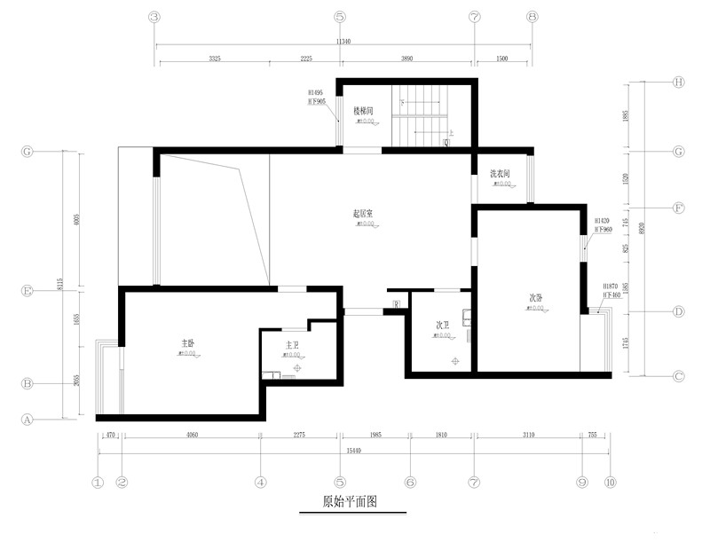 二层原始平面图