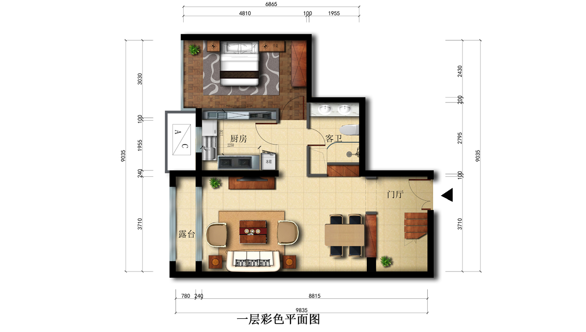 一层彩色平面图