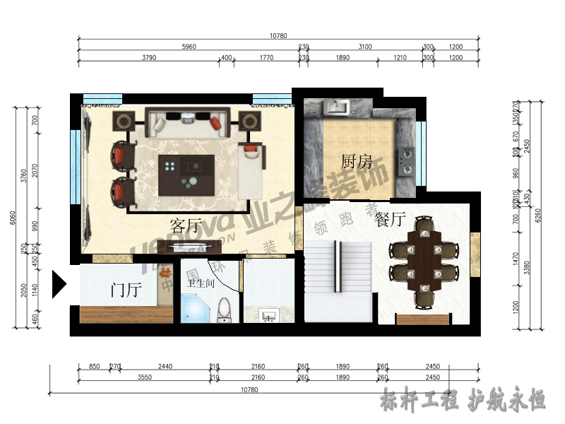 彩色平面布置图 一层