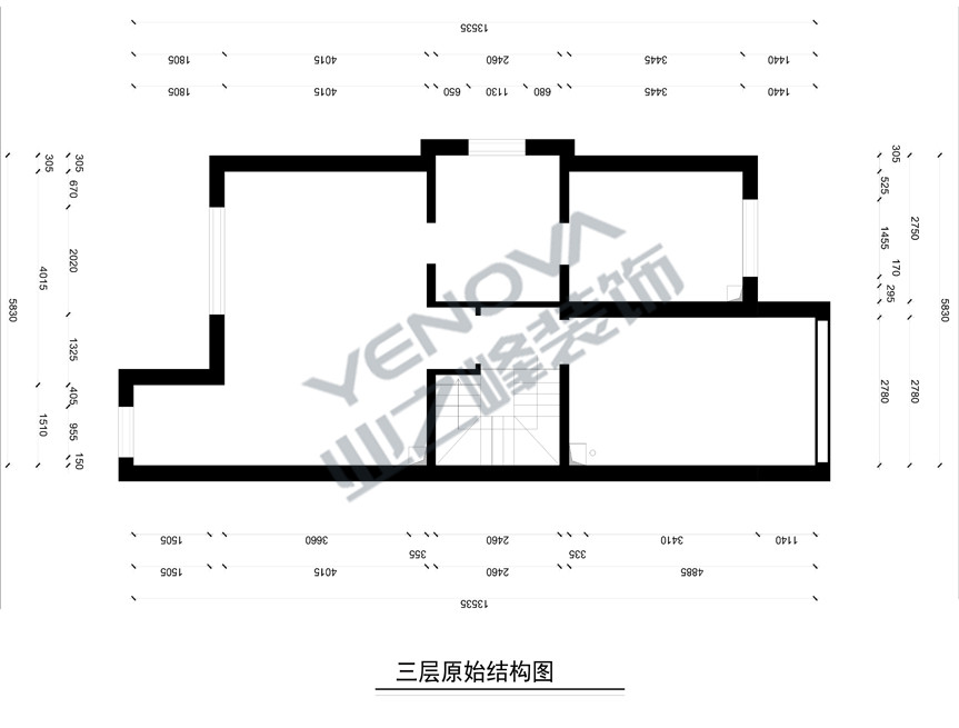 三层原始户型图