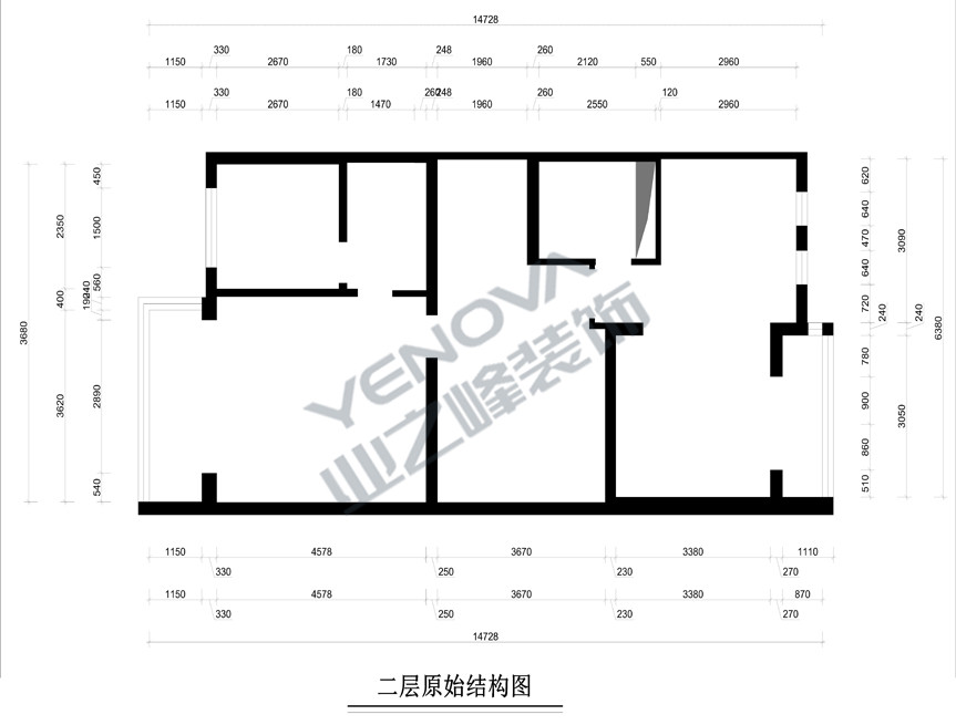 二层原始户型图