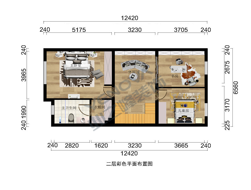 二层彩色平面布置图