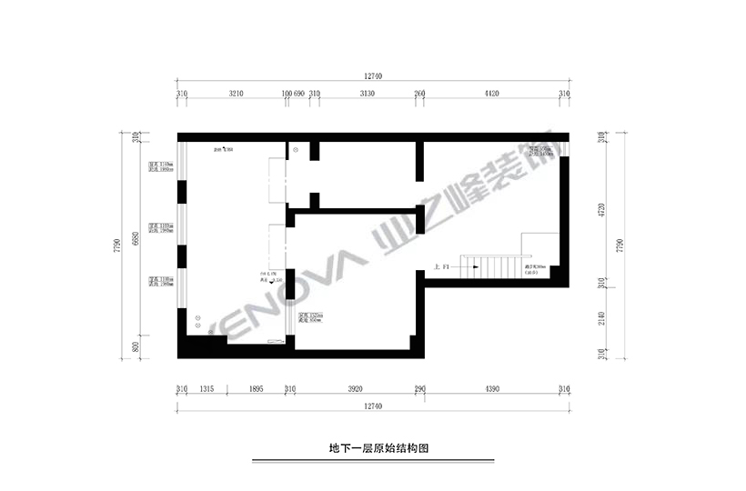 地下一层原始结构图