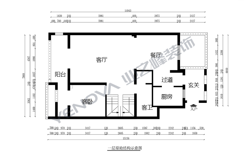 一层原始平面图