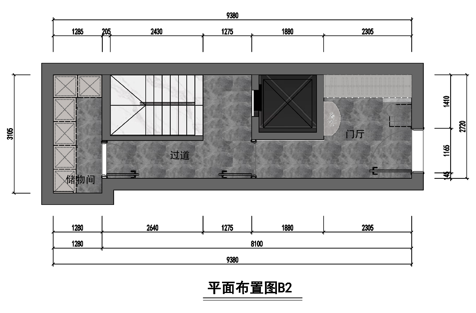 负二层平面布置图