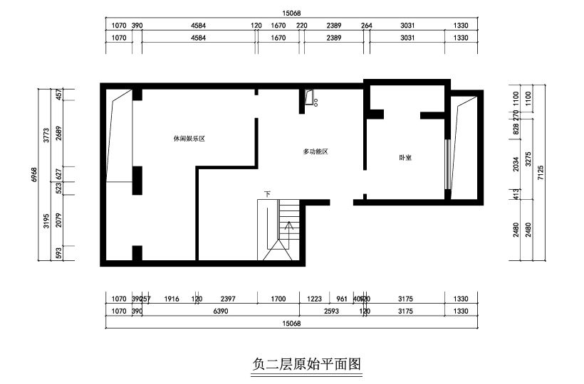 负二层原始结构图