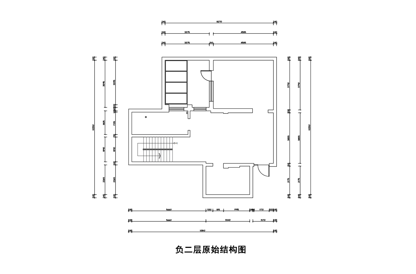 负二层原始结构图